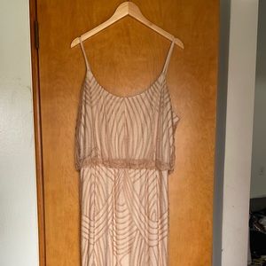 Revelry Bridesmaid - Gigi Champagne Geo Beaded Dress. XXL